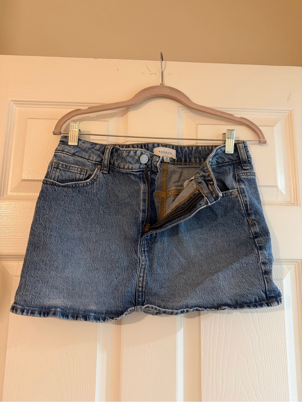 PacSun Washed Blue Denim Mini Skirt